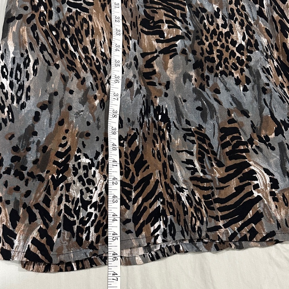 Connected Apparel Animal Print Maxi Dress - Black, Brown, Gray size 6 - Picture 6 of 9